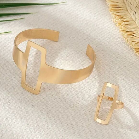 Cuff bracelet and ring set - Picture 4 of 9